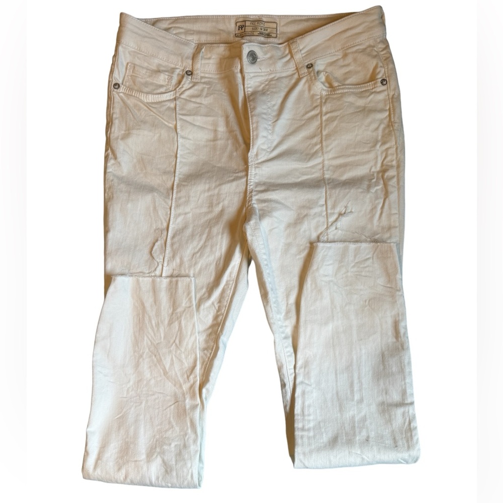 Free people White stretch jeggins
